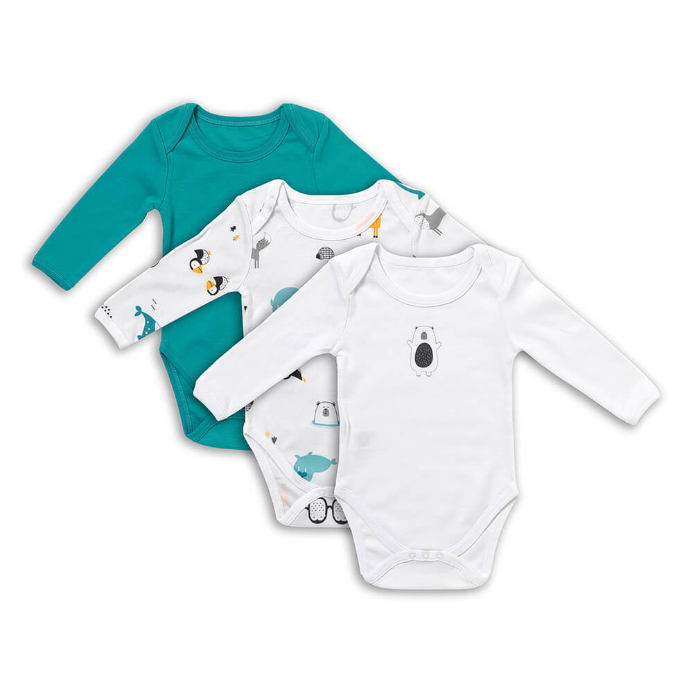 Organic Long Sleeve Baby Body - 3-pack