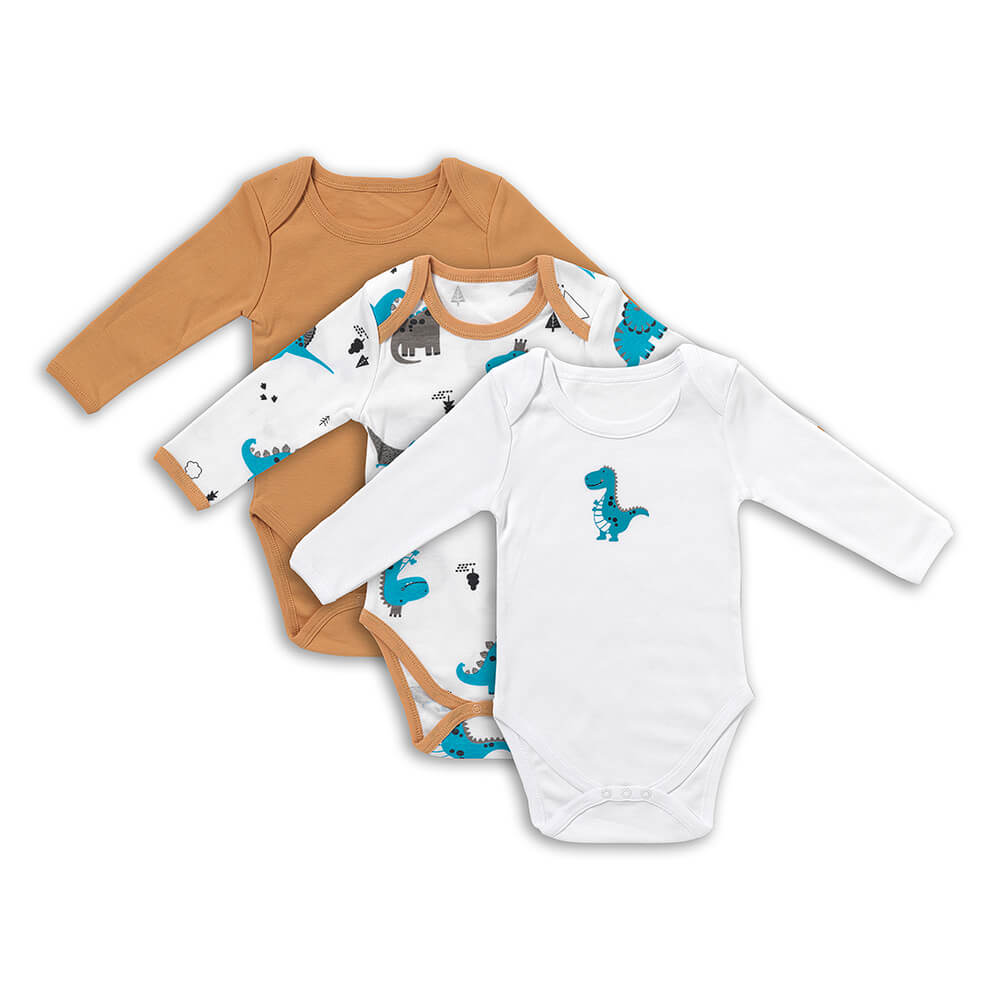 Organic Long Sleeve Baby Body - 3-pack