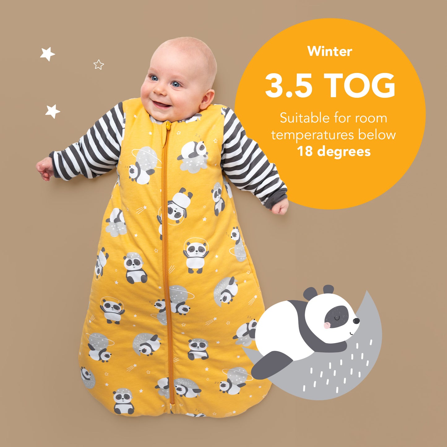 Long Sleeve Baby Sleeping Bag - 3.5 TOG