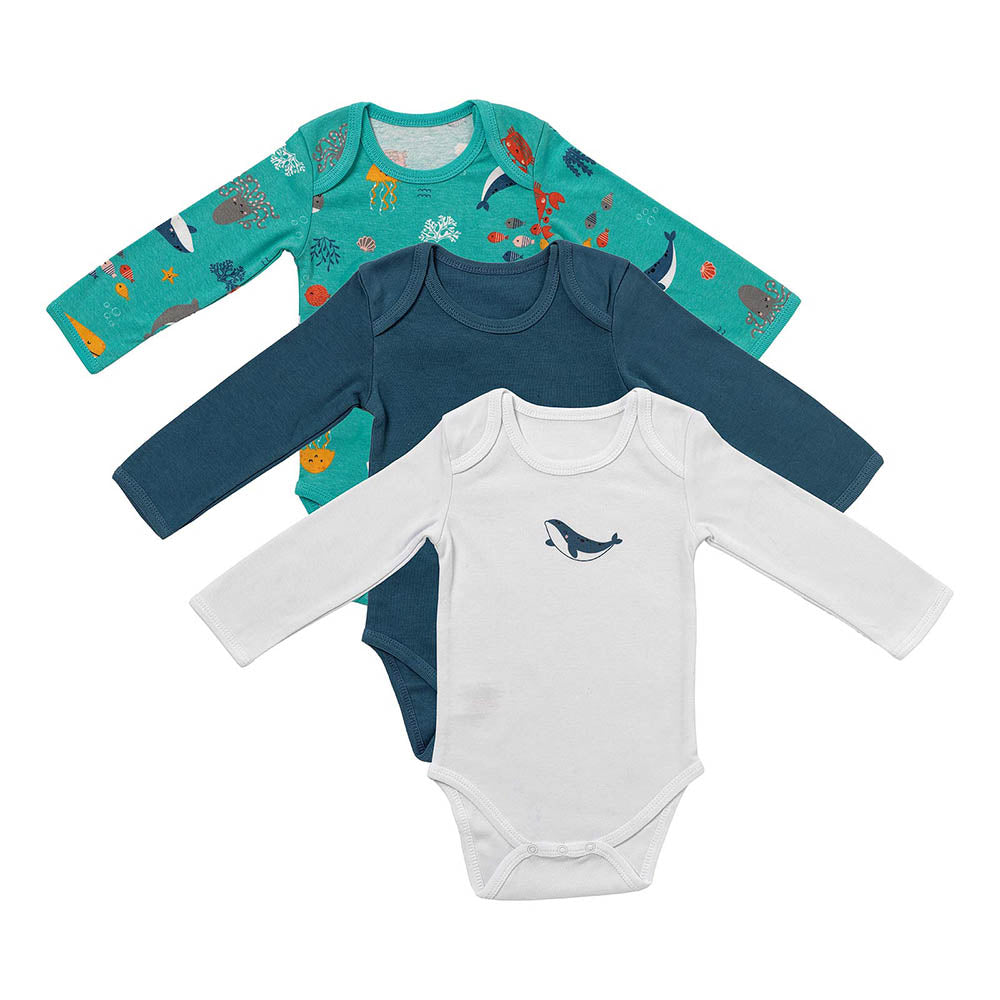 Organic Long Sleeve Baby Body - 3-pack