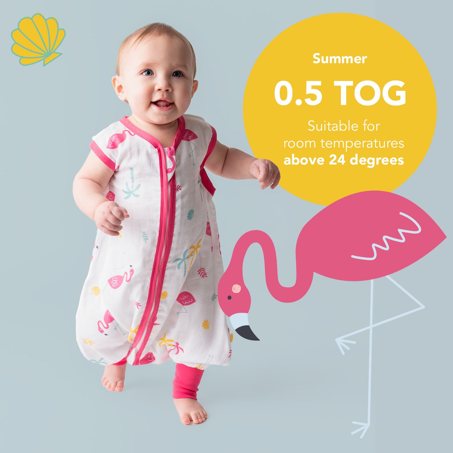 Muslin Sleeping Bag with Feet - 0.5 TOG