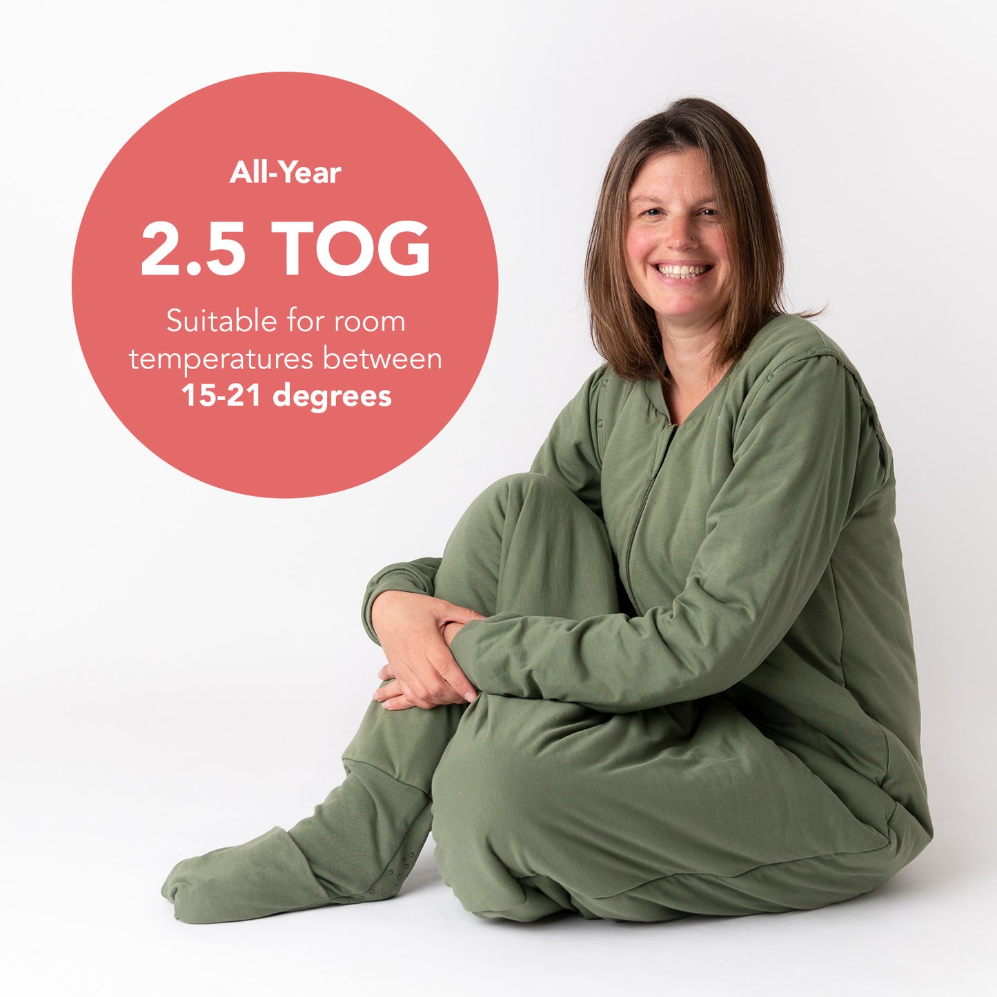 Adult Sleeping Bag with Feet & Detachable Sleeves - 2.5 TOG